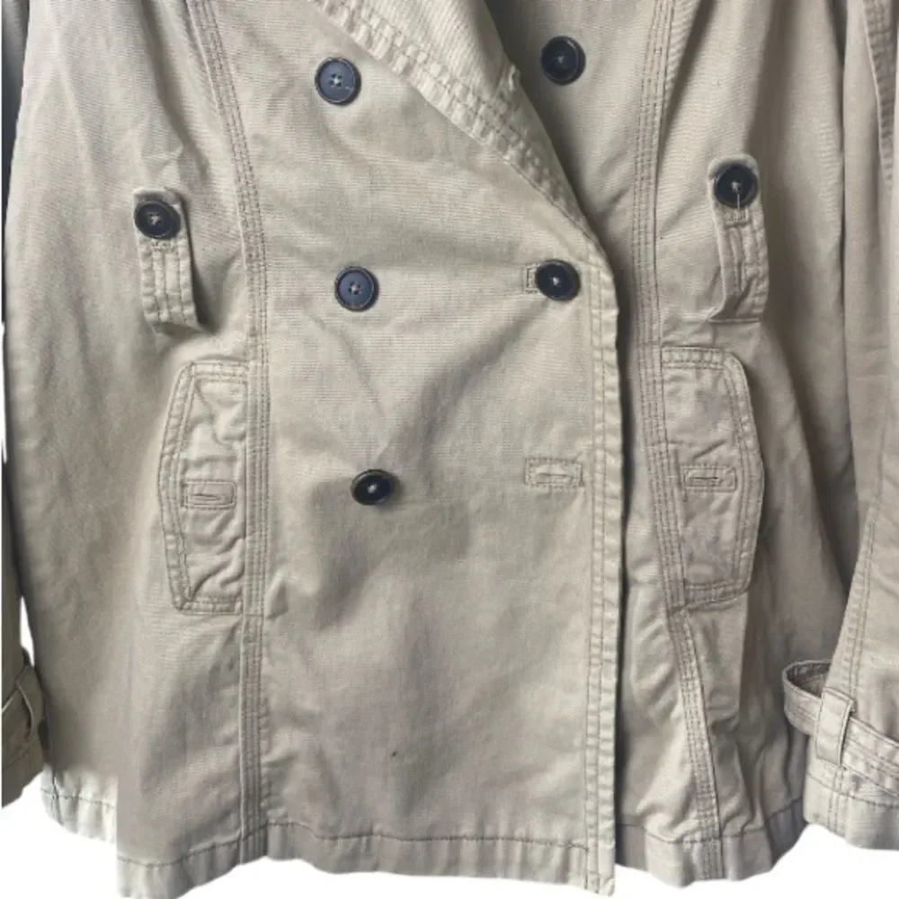 AMERICAN eagle Outfitter Khaki Twill Double Breasted Peacoat / L